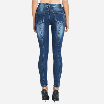 Women Cropped Skinny Jeans, back view
