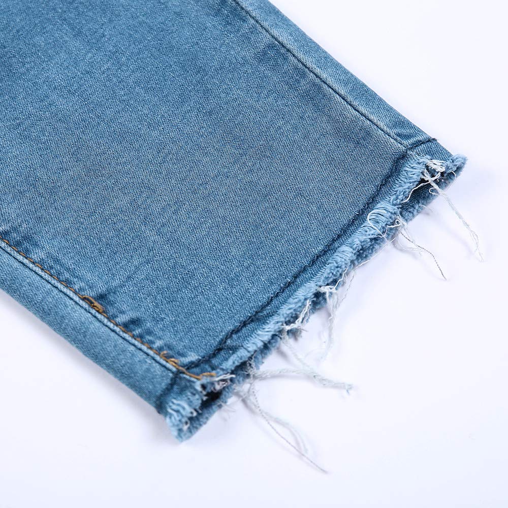Women Skinny Ripped Jeans Stretch Distressed Destroyed Denim Pants