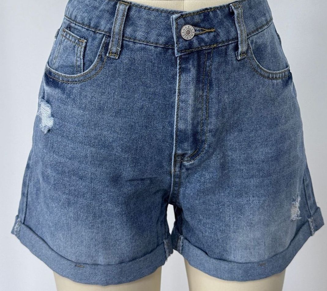 Women Mid Rise Ripped Denim Shorts Pants Butt Lifting Jean Shorts
