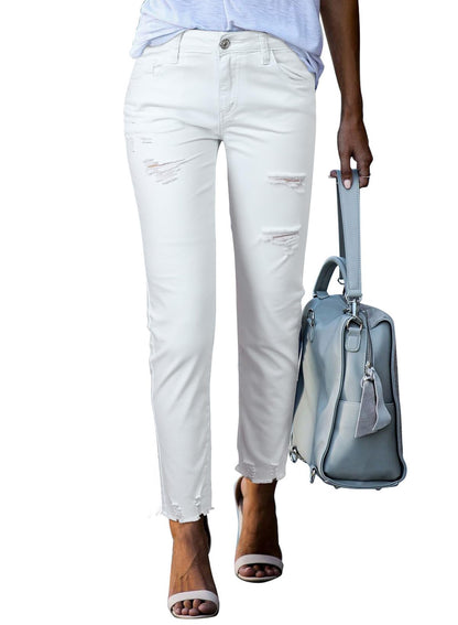 Women's Jeans High Waisted Stretchy Ripped Distressed Jean Pants