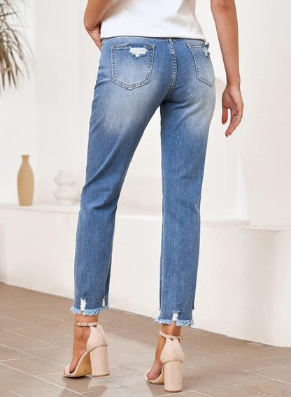 Women's Jeans High Waisted Stretchy Ripped Distressed Jean Pants