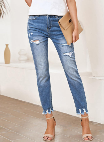 Women's Jeans High Waisted Stretchy Ripped Distressed Jean Pants