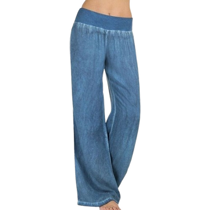 Women Wide Leg Jeans High Waisted Pants Trousers Loose Denim Sweatpants