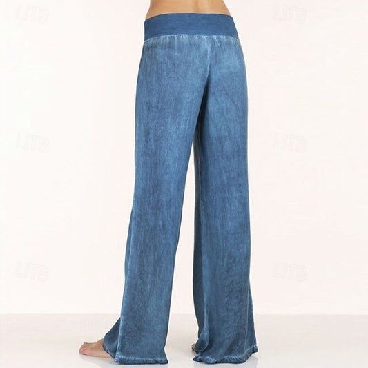 Women Wide Leg Jeans High Waisted Pants Trousers Loose Denim Sweatpants