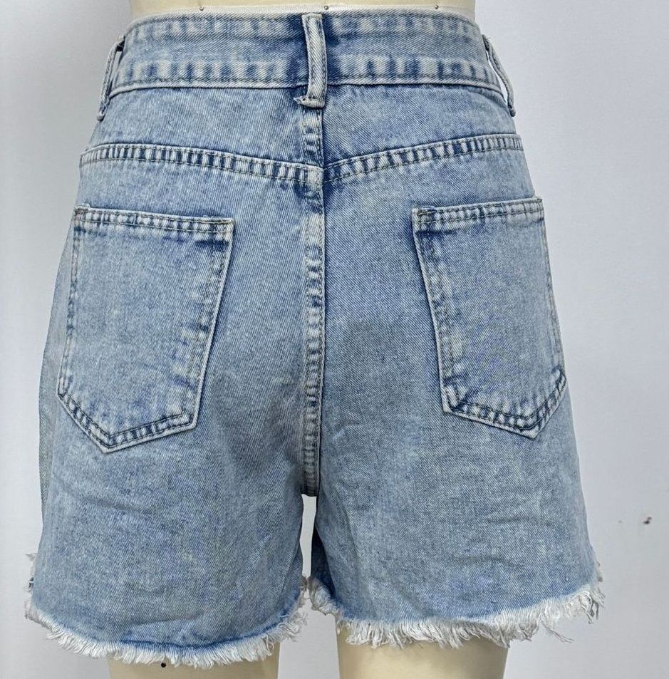 Women's Rhinestone Fringe Chain Denim Shorts Sexy High Waisted Jean Shorts