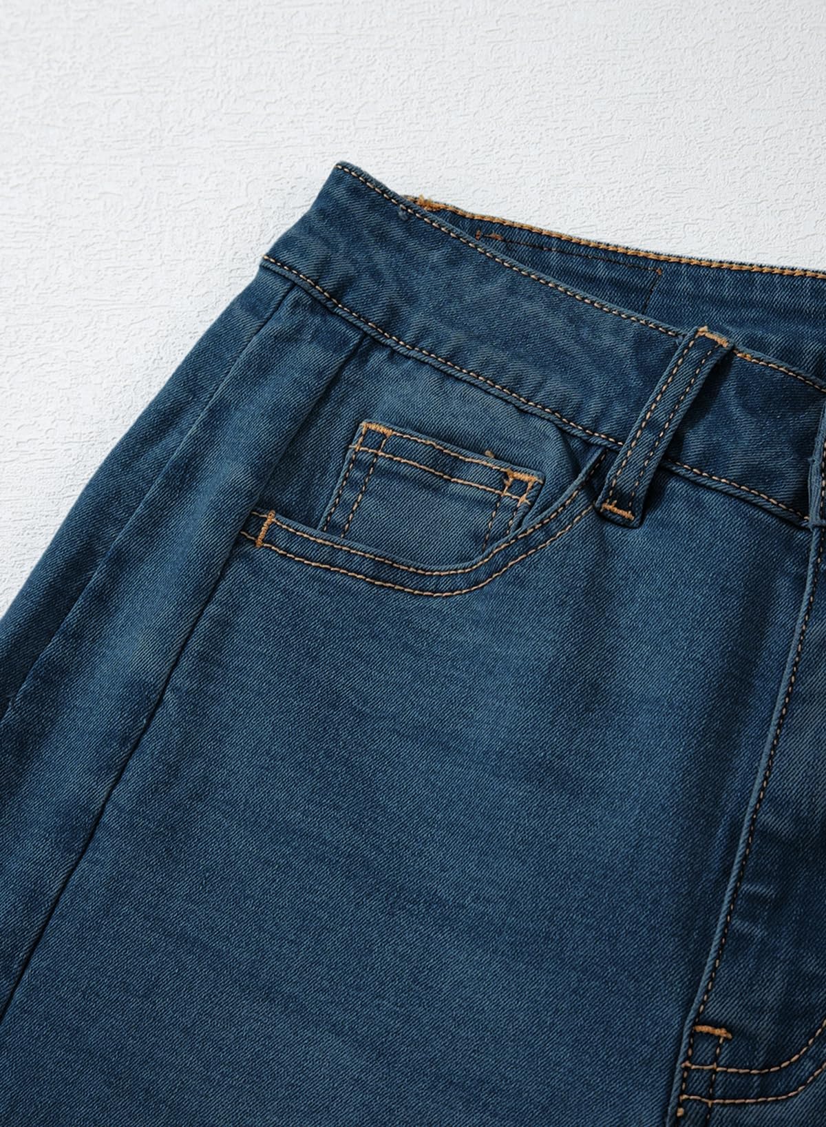 Women's Wide Leg Jeans High Waisted Strech Raw Hem Denim Pants