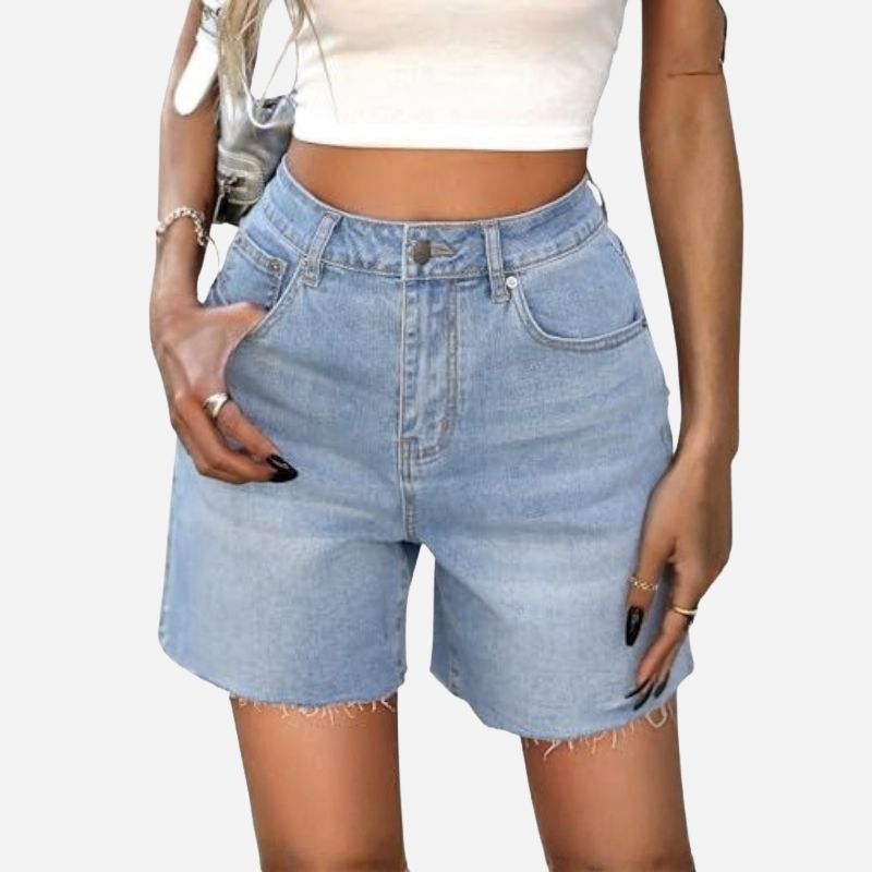 Women's Baggy Jean Shorts Wide Straight Leg Denim Shorts