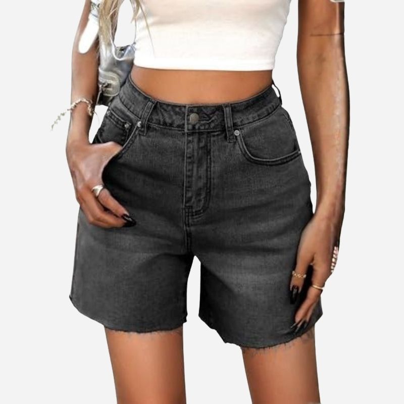 Women's Baggy Jean Shorts Wide Straight Leg Denim Shorts
