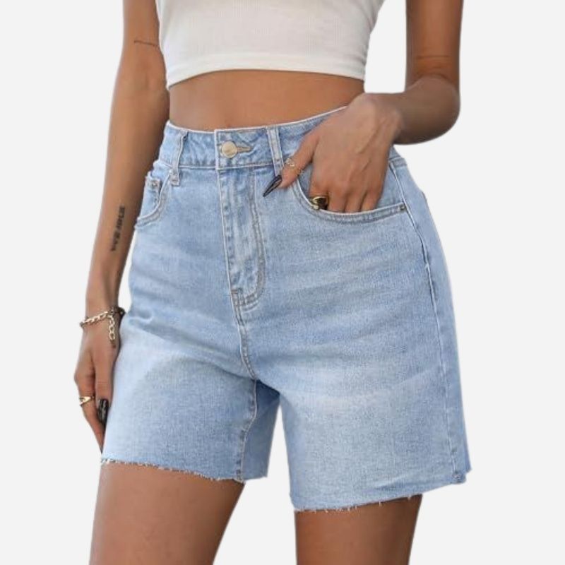 Women's Baggy Jean Shorts Wide Straight Leg Denim Shorts