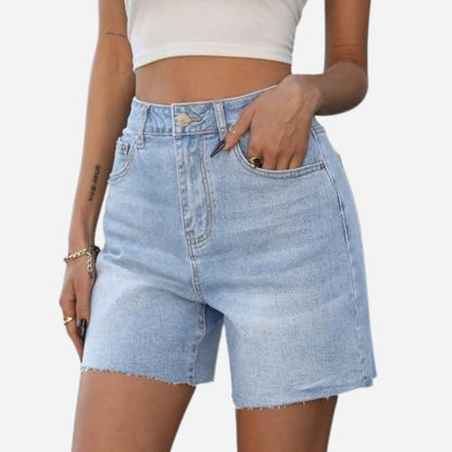 Women's Baggy Jean Shorts Wide Straight Leg Denim Shorts