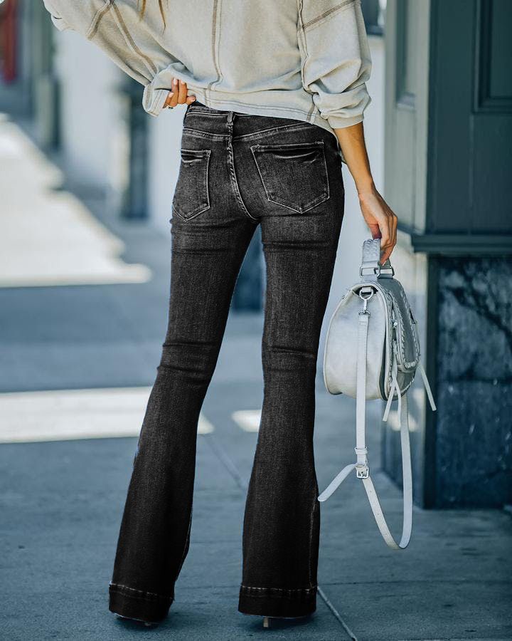 Women's Flare Bell Bottom Jeans High Waisted Bootcut Jeans Denim Pants