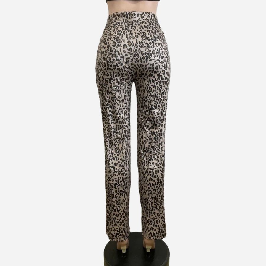 Women’s sparkly rhinestone ripped jeans straight wide leg diamond denim pants, flat lay back