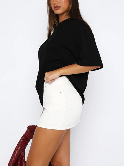 Women’s Stretch Denim Mini Skirt Slim Fit High Waist Bodycon Jean Skirt