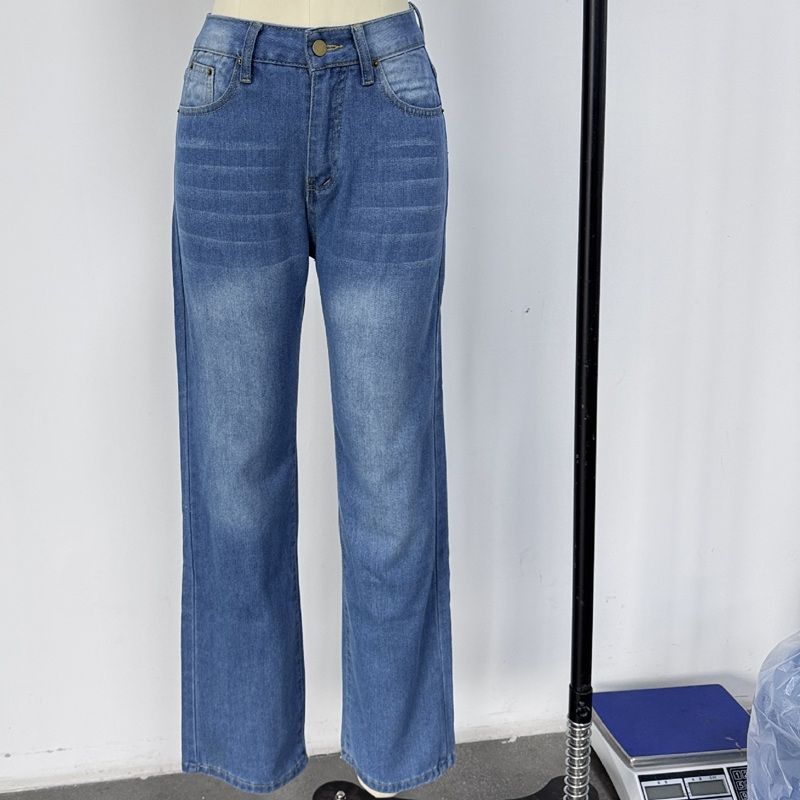 Women's Wide Leg Jeans Loose Fit High Waisted Straight Leg Denim Pants