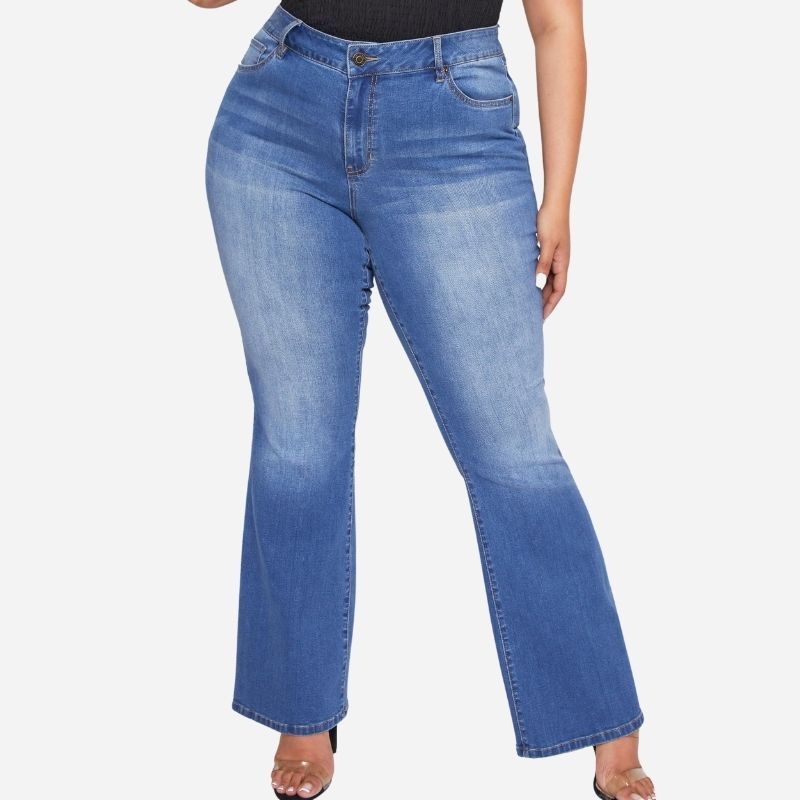 Women’s Plus Size Jeans Stretchy High Waisted Casual Comfort Pants