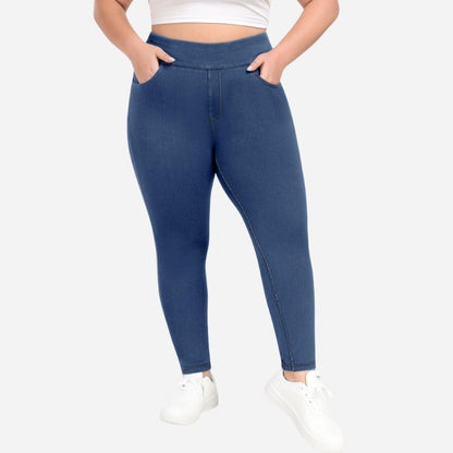 Plus Size Jeans Women High Waisted Jeggings Tummy Control Denim Sweatpants